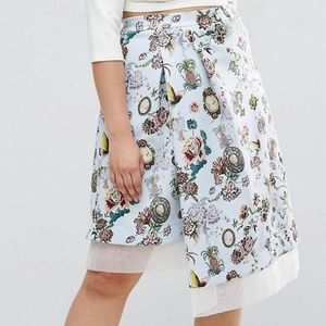 ASOS Curve Asymmetrical Floral Scuba Skirt